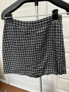Esprit Black and White Plaid Skort